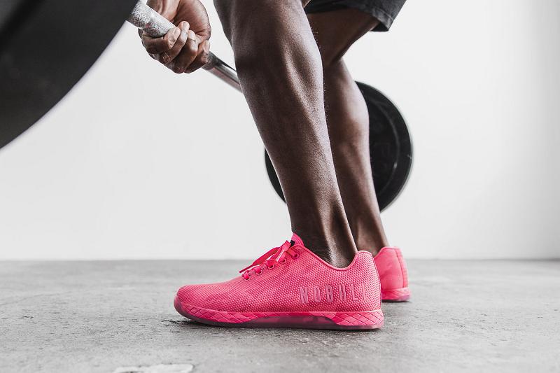 Nobull Neon Pink Camo Men's Trainers Pink | USA X1485Y
